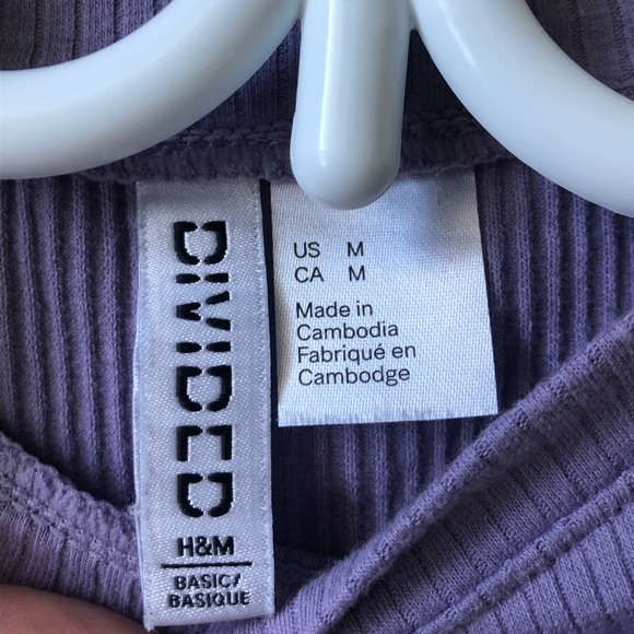 Purple ribbed tee - Picture 2 of 3